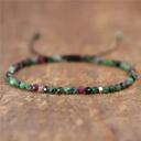  Natural Ruby Zoisite Tibetan Handmade 4mm Beads Healing Dainty Sizeable Bracelet Gift