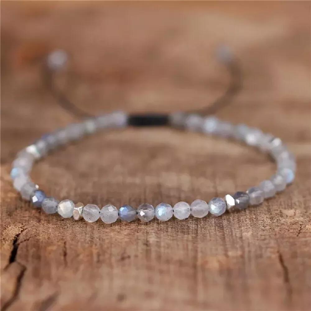 Natural Stone Labradorite Healing Crystal Dainty Bracelet