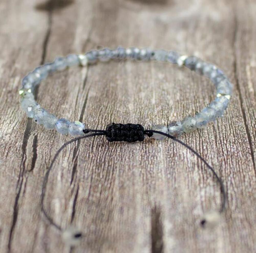 Natural Stone Labradorite Healing Crystal Dainty Bracelet