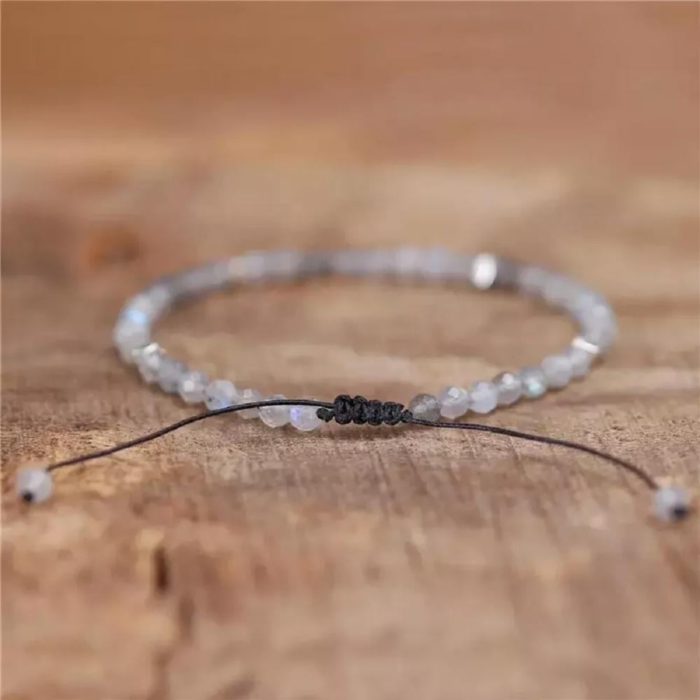 Natural Stone Labradorite Healing Crystal Dainty Bracelet