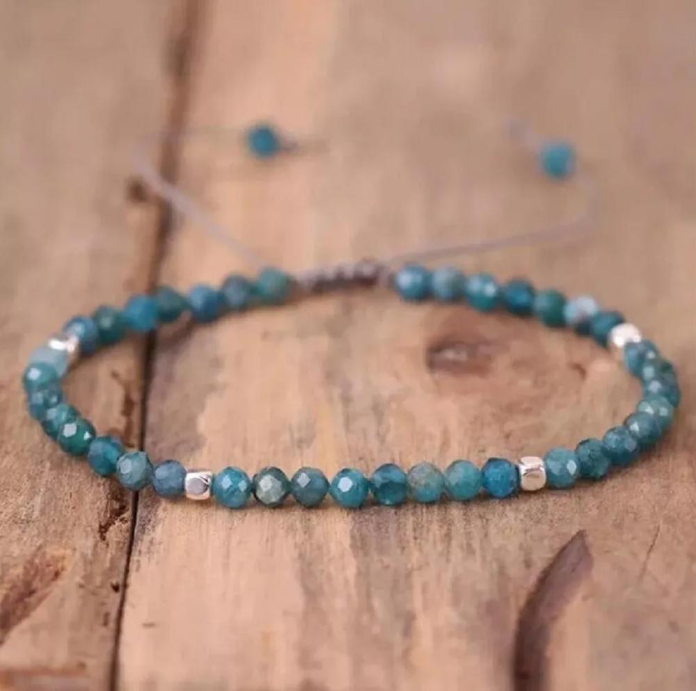 Delicate Natural Apatite Stone Dainty Healing Bracelet Minimalist