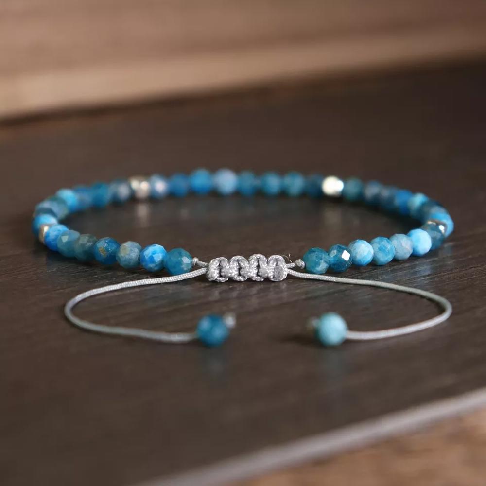 Delicate Natural Apatite Stone Dainty Healing Bracelet Minimalist