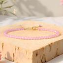  Rose Quartz Faceted 3MM Beaded Dainty Healing Crystal Minimalist Lucky Bracelet