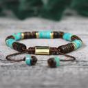  Natural Coconut Shell Imperial Jasper Bead Healing Reiki Crystal Dainty Bracelet