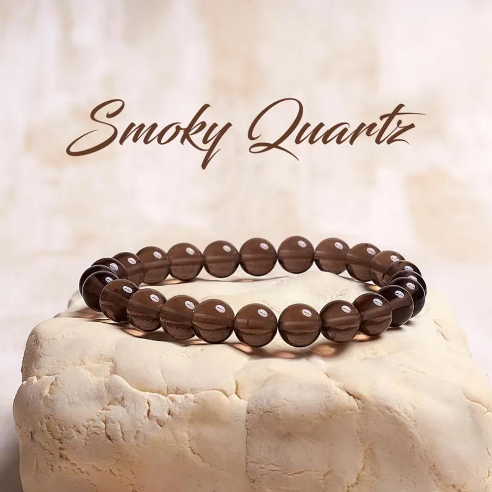 Smoky Quartz Crystal Bracelet, Emotional Healing and Balance, Handmade Gemstone Bracelet, Protection Bracelet, Stretch Bracelet, Mala Beads