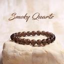  Smoky Quartz Crystal Bracelet, Emotional Healing and Balance, Handmade Gemstone Bracelet, Protection Bracelet, Stretch Bracelet, Mala Beads