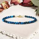  Small 4mm Round Blue Tiger Eye Beaded Dainty Healing Protection Lucky Bracelet