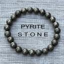  Natural 8mm Pyrite Stone Bracelet Black Gemstone Stretch Healing Bracelet