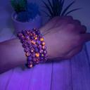  5PCS Flame Stone Bracelet Natural Emberlite Stone Stretch Bracelet UV Reactive