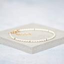  Mother of Pearl 3mm Beads Minimalist Dainty Women Mother Silver Bracelet Gifts