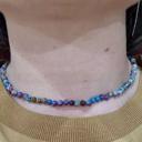  Galaxy Sea Sediment Jasper 4mm Beaded Choker Healing Dainty Women Necklace Gift