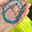  Blue Apatite 2mm Beaded Choker Gemstone Crystal Healing Women Necklace Gifts