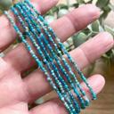  Blue Apatite 2mm Beaded Choker Gemstone Crystal Healing Women Necklace Gifts