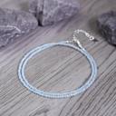  Blue Angelite 2mm Faceted Beaded Choker Healing Dainty Women Minimalist Crystal Necklace