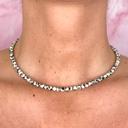  Natural Dalmatian Jasper Choker 2mm Tiny Beads Healing Reiki Minimalist Necklace