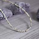  Natural Dalmatian Jasper Choker 2mm Tiny Beads Healing Reiki Minimalist Necklace