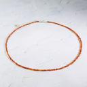  Natural Carnelian Choker Tiny Beads Healing Reiki Delicate minimalist Necklace