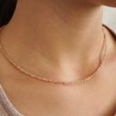  Sunstone Peachy Crystal 2mm Beaded Choker Healing Dainty Women Necklace Gifts