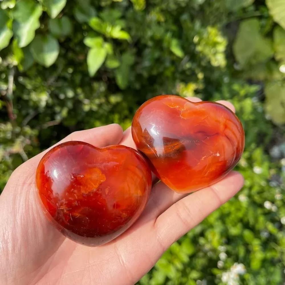 Natural Carnelian Red Heart Stone Pocket Power Rocks For Wicca Reiki Crystal