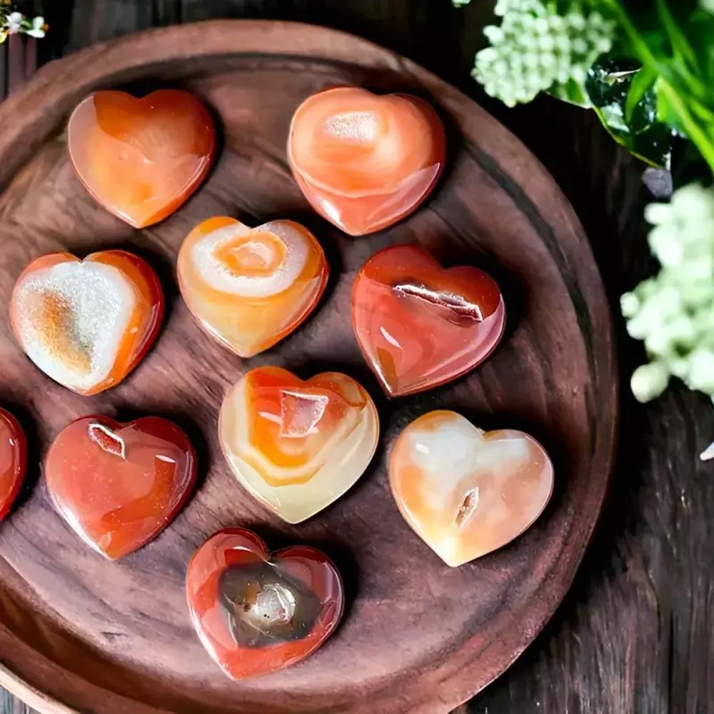 Natural Carnelian Red Heart Stone Pocket Power Rocks For Wicca Reiki Crystal