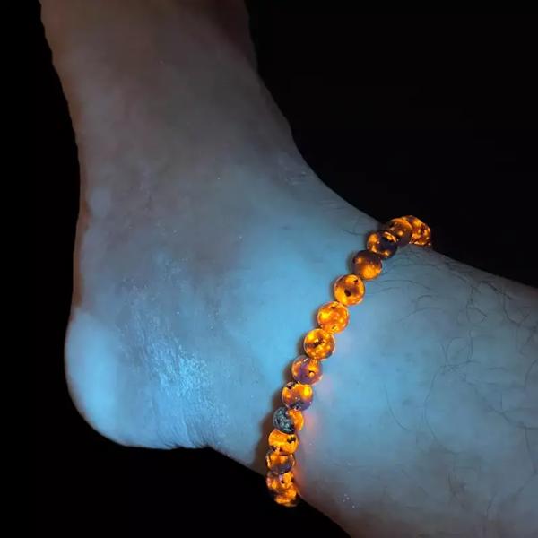 Halloween Anklet Natural Yooperlite Stone Anklet UV Reactive Stone Bracelet