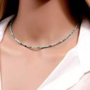  AA+ Grade Turquoise 2mm Beaded Choker Healing Dainty Women Crystal Necklace Gift