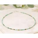  AA+ Grade Turquoise 2mm Beaded Choker Healing Dainty Women Crystal Necklace Gift