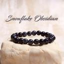  Snowflake Obsidian Crystal Bracelet, Healing Crystal Bracelet, Stretch Bracelet, Handmade Bracelet for Women