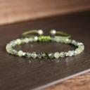  Natural Prehnite Stone Dainty Bracelet Green Crystal Healing Gemstone Bracelet