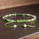  Natural Prehnite Stone Dainty Bracelet Green Crystal Healing Gemstone Bracelet