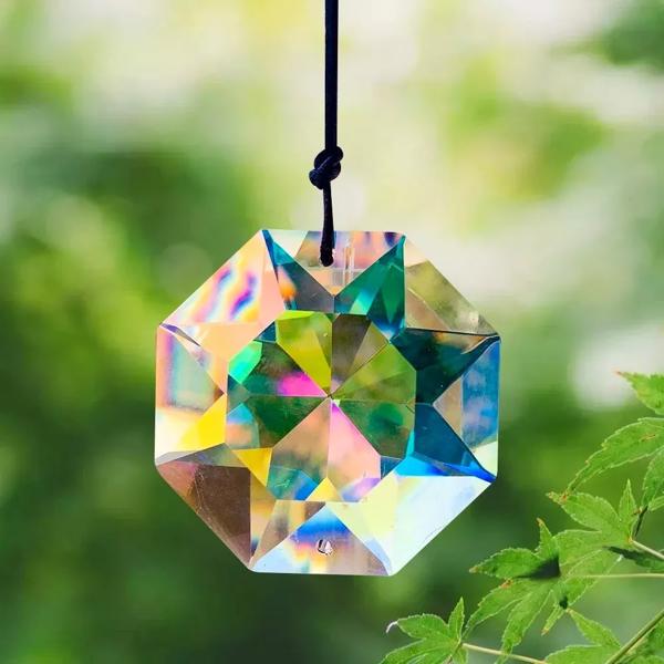 Crystal Suncatchers Octagon Pendant AB Color Prism Rainbow Maker Ornament