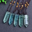  Green Fluorite Hexagonal Points Pendant Healing Amulet Women Men Necklace Gift