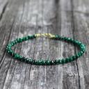  Natural Faceted Malachite Stone Dainty Bracelet