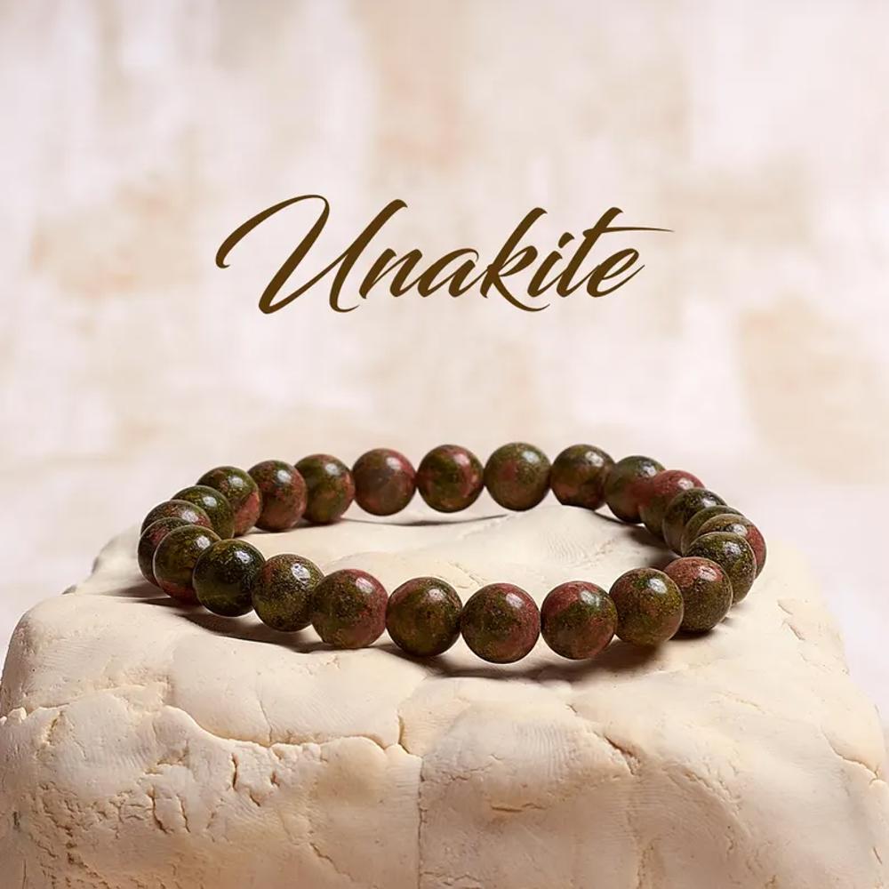 Unakite Crystal Bracelet, Healing Crystal Bracelet, Stretch Bracelet