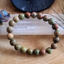  Unakite Crystal Bracelet, Healing Crystal Bracelet, Stretch Bracelet