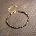  Natural Dragon Bloodstone Bracelet Green Gemstone Dainty Bracelet Minimalist