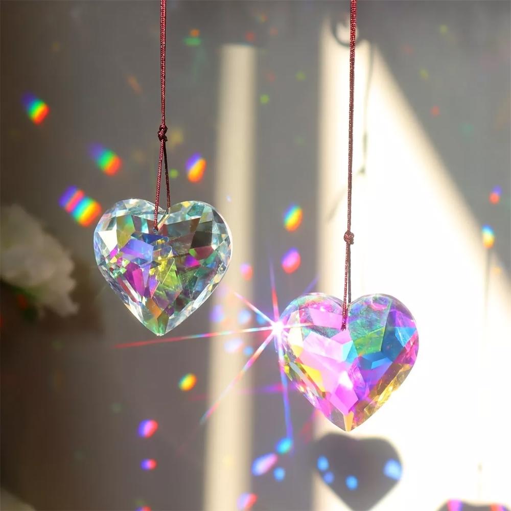 Valentine's Day Decor Crystal Suncatchers Heart Pendant Prism Rainbow Maker