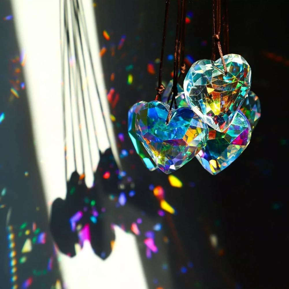 Valentine's Day Decor Crystal Suncatchers Heart Pendant Prism Rainbow Maker