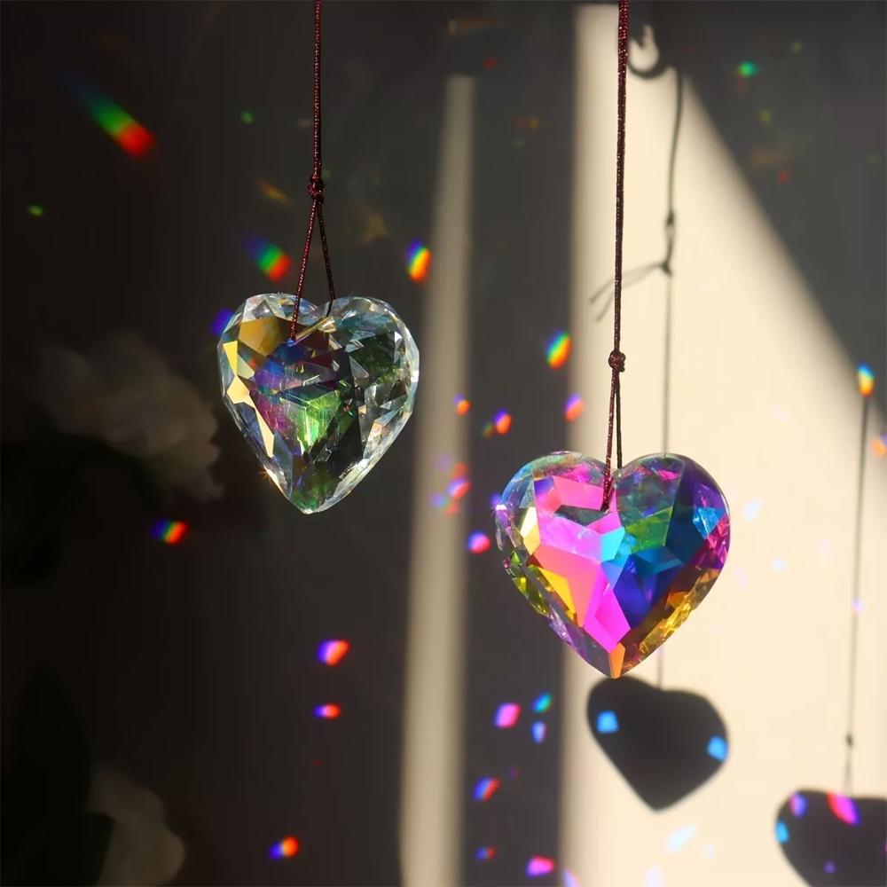 Valentine's Day Decor Crystal Suncatchers Heart Pendant Prism Rainbow Maker