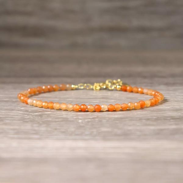 Red Aventurine 3mm Bead Healing Balance Minimalist Women Dainty Bracelet Gifts