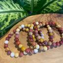  Mookaite Crystal Bead Bracelet 8mm, Genuine Mookaite Gemstone Bracelet