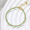  Natural Peridot Stone Dainty Bracelet Olive Green Bracelet Handmade Minimalist