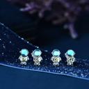  Space 1Stud Earrings Natural Moonstone Crystal Earrings Sterling Silver