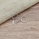  Dainty Feather Earrings 925 Sterling Silver Women Small Hoop Minimalist Earrings