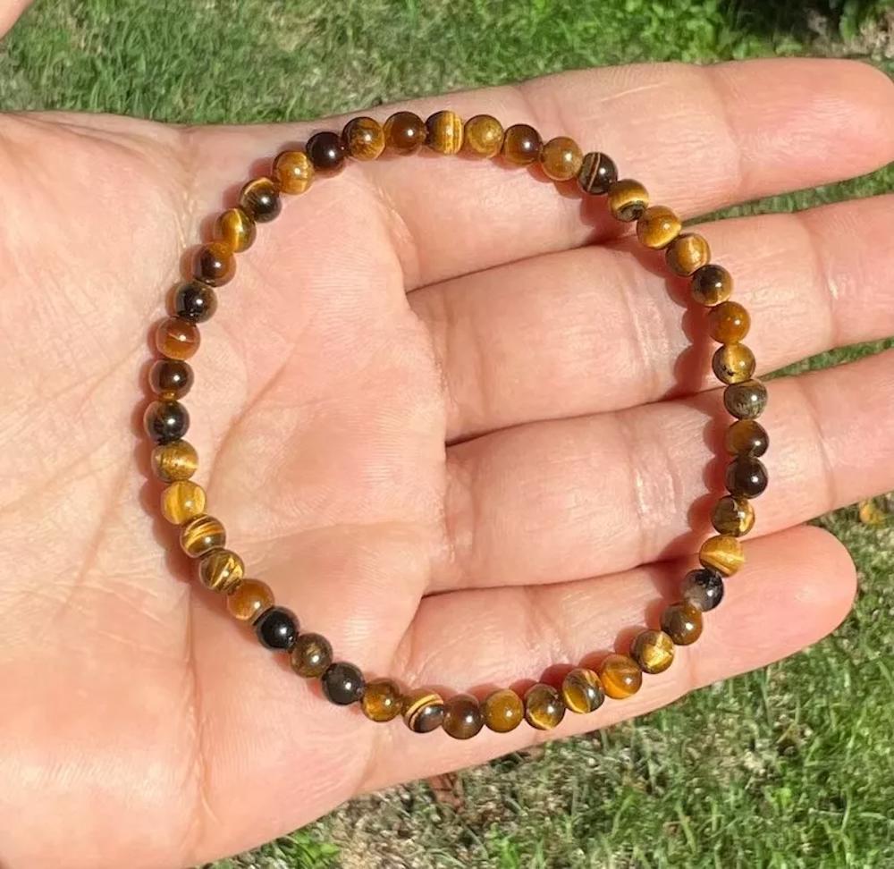 Natural Tiger's Eye 4MM Gemstone Bead Healing Protection Men Women Bracelet Gift