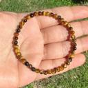  Natural Tiger's Eye 4MM Gemstone Bead Healing Protection Men Women Bracelet Gift