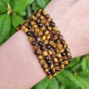  Natural Tiger's Eye 4MM Gemstone Bead Healing Protection Men Women Bracelet Gift