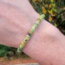  Natural Green Jasper Stone Dainty Bracelet Green Gemstone Minimalist Bracelet