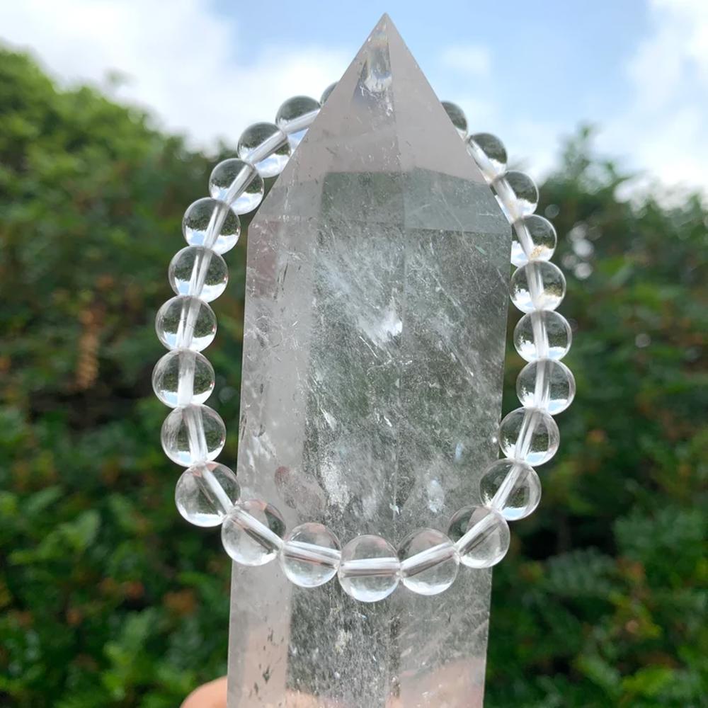 Clear Quartz Crystal Bracelet, Physical Healing and Pain Relief, Energy Crystals, Protection Bracelet, Healing Bracelet, April Birthstone