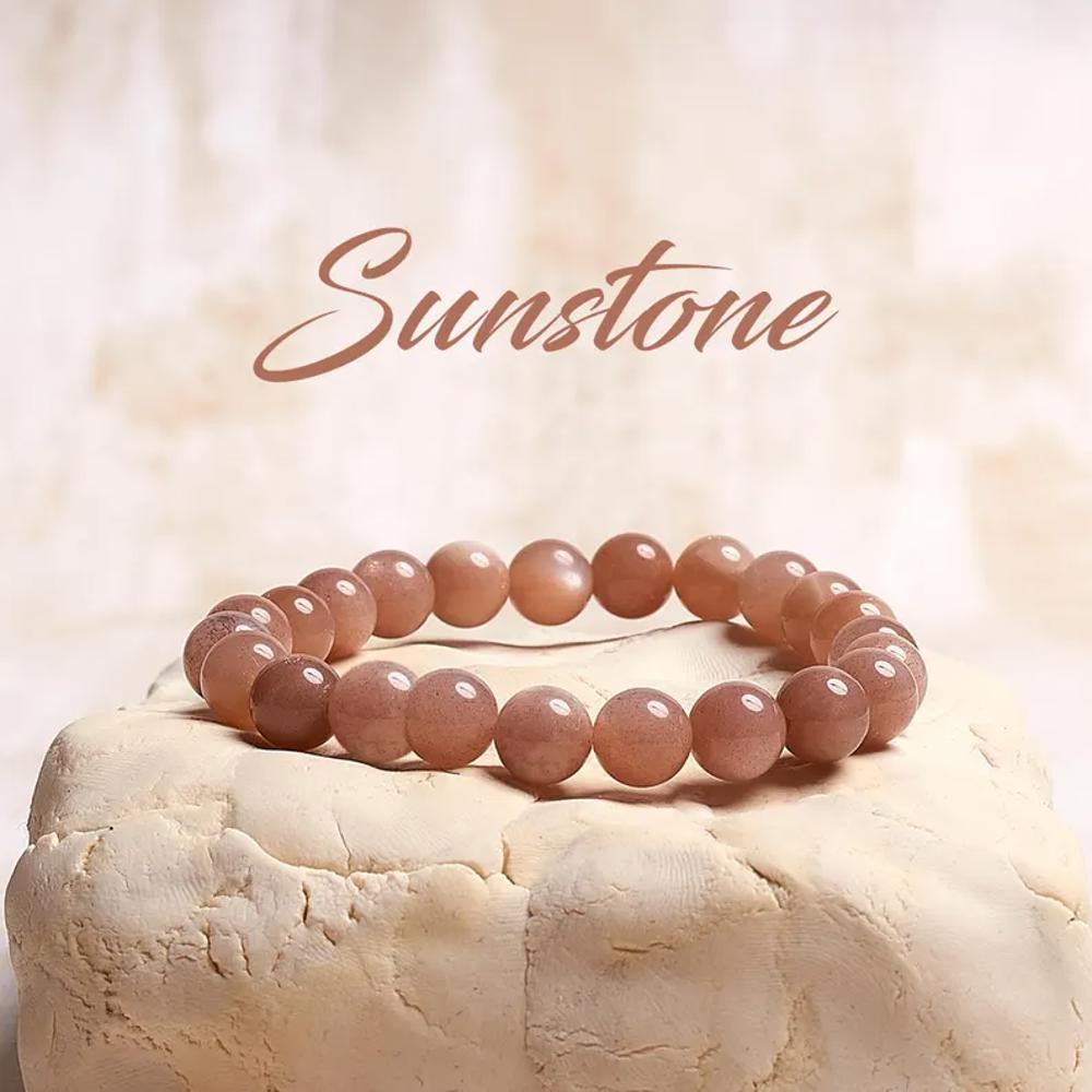 Sunstone Crystal Bracelet, Healing Crystal Bracelet, Orange Stone Jewelry, Energy Crystals, Bracelet for Women, Crystal Bracelet